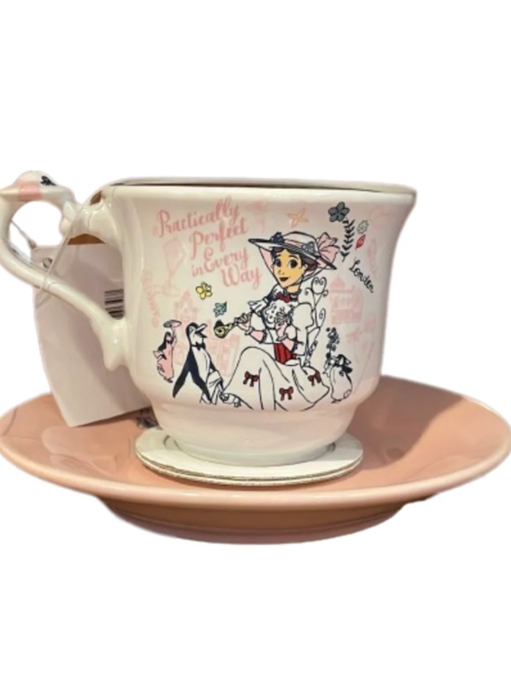 DISNEY PARKS MARY POPPINS PRACTICALLY PERFECT IN EVERY WAY TEA CUP AND SAUCER - Picture 2 of 4
